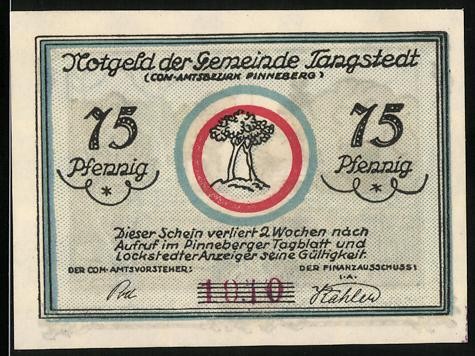 Notgeld tangstedt 1921 75 - 1921,,