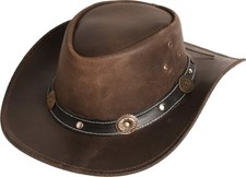 Westernhut Cowboyhut Country Lederhut Hut Schwarz Braun Rugged Earth »Reno«