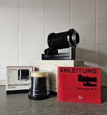 Leitz Macro-Elmar R F1:4/100mm 11 230 mit Balgengerät 16 860 - OVP - Neuwertig!