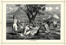 Beduinen- Zeltlager  Ein arabischer Erzähler Historisches Bilddokument von 1884