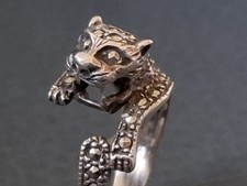 Antik Silber 925 Leoparden