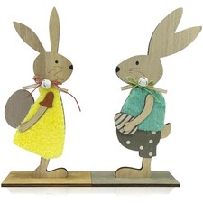 Osterhasen Holz Deko 2 Stück