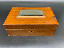 NÄHSCHATULLE MAHAGONI HOLZ SCHATULLE ANTIK 19-TES JHDT 