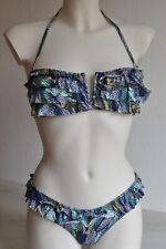 Neckholder Bandeau Bikini Fransen Volants Aquatöne Punkte Gr 36 Cup A/B