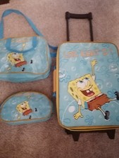 3x Spongebob Kinder Koffer Reisekoffer Set trolley Taschen Rollen Trolli Urlaub 