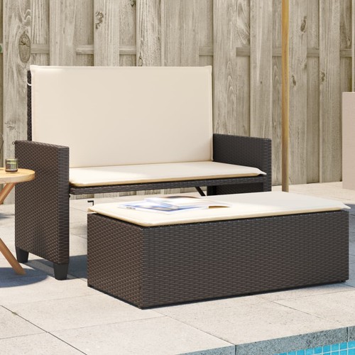 Gartenbank mit kissen hocker - gartenbank,