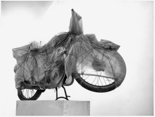 Christo wrapped motorcycle - christo:,