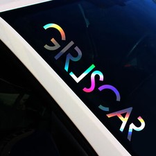 Frontscheibenaufkleber girlscar 2 Hologramm Sticker Tuning Auto Oilslick FS128