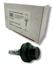 Trapezblechschrauben Ø 4,8x20 - SW8 / RAL 6020 Chromoxidgrün/ 100Stk / H2breg.