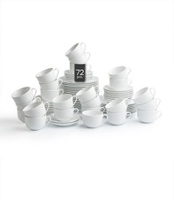 72-tlg Kaffeeservice Kaffeegeschirr Geschirrset Rund 24 Personen Porzellan Weiß