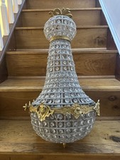 1 Glas vergoldet Messing Tasche Dame Kronleuchter Empire Stil Ballsaal Hänge Beleuchtung