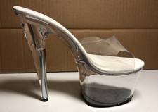 SEXY tower CLEAR Heel 17 cm Gr. 42 fast wie neu Tabledance bequem trendy
