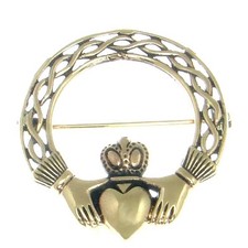 Irische Claddagh Brosche