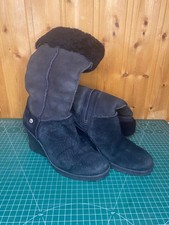 UGG Australia Stiefel 36 Leder gefüttert Keilabsatz  schwarz hoch