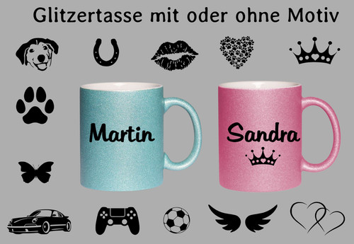 Tasse glitzertasse rosa - rosa, pink