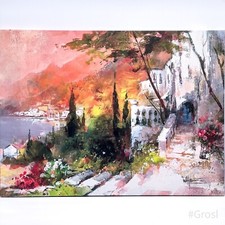 Original Leinwandbild Aquarell Impression Landschaftsmalerei signiert | 58x73cm