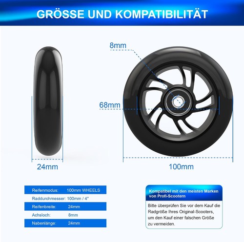 100mm stunt scooter rollen - 100mm,