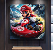 XL LEINWAND BILD BIS 140x140x5 Super Mario Bros. Nintendo Kart Deluxe Wandbild