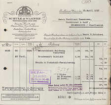 FRANKFURT/MAIN, Rechnung 1937, Wein-Kellerei Schulz & Wagner