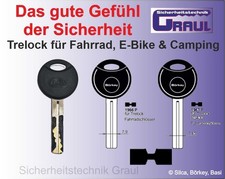 Trelockschlüssel für Fahrrad,Camping und Caravan, Basi TRL-4P, gefräst nach Foto
