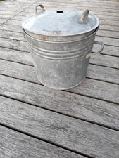 großer verzinkter Wecktopf / Pflanztopf DDR mit Deckel 