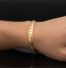 18k Gold Chain Bangle 6MM Men