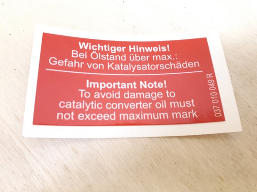 Aufkleber ölstand rallye - vw,
