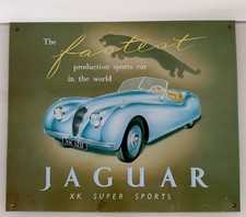 Jaguar XK120 Werbeschild Repro