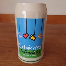 Bierkrug Maßkrug Jahreskrug München Oktoberfest 2000 Steinkrug