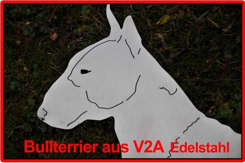 Edelstahl hund bullterrier - edelstahl,