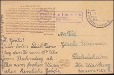 Landpost-Stempel Helmern über