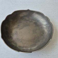 Zinn Schale Serviertablett Platte Teller antik rar Sammler Kunst verzierter Rand