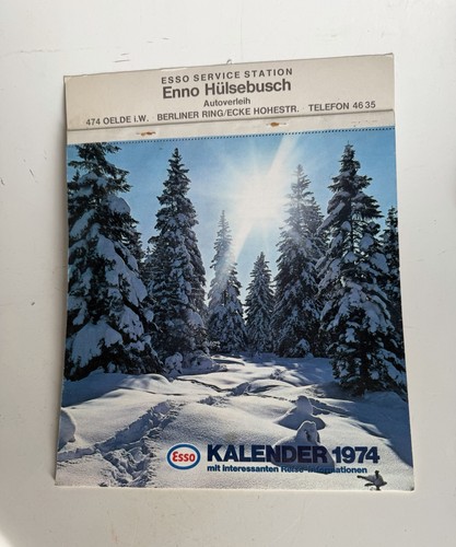 Vintage esso kalender 1974 - vintage,