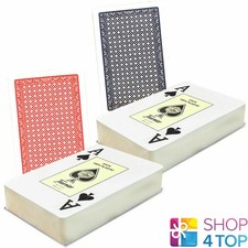 2 Deck Fournier 2826 Bridge 100% Plastik Casino Poker Karten Jumbo 1 Blau 1 Rot