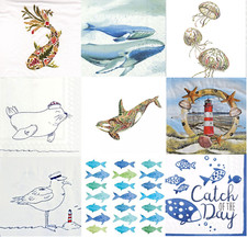 4 Servietten maritime Wal