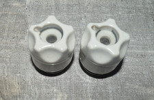 2x DIAZED Schraubkappe DII 25A E27 mit Prüfloch Porzellan Sicherungsschraubkappe