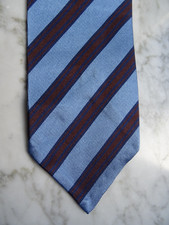 CORNELIANI ITALY Designer Krawatte 100%Seide # HELLBLAU MIT BRAUNEN STREIFEN #