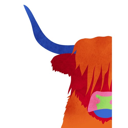 Helle hochlandkuh kunstplakat - hochlandkuh,