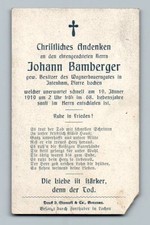 Sterbebild Johann Bamberger 1919 Intenham Lochen Braunau Mattighofen Innviertel