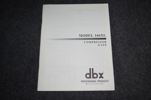 Dbx 166xl manual - dbx,