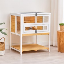 Erhöhter Kleintierkäfig aus Holz Nagerkäfig für Kaninchen, Meerschweinchen und