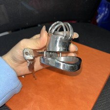 Metall Chastity Cage Keuschheitskäfig Peniskäfig Schloss Hodenring BDSM Fetisch