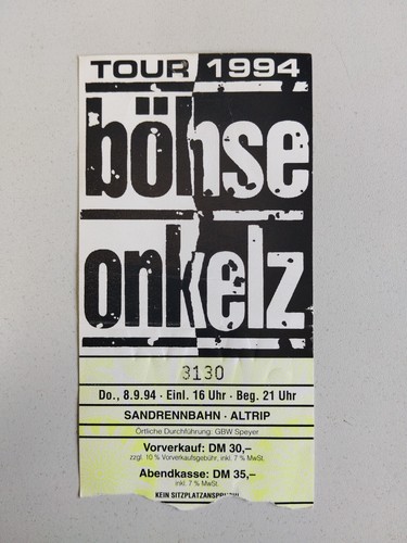 Böhse onkelz konzert karte - konzert,