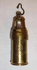 Bergbau Andenken Bergbau kleine Grubenlampe aus Messing ca. 12,5cm hoch