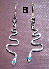 Ohrhänger, 925er Silber, "Schlangen", mit verschiedenen Edelsteinen!