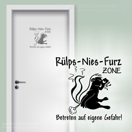 Wandtattoo furz zone 30cm - furz,