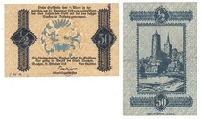 Bautzen,  Stadtgemeinde  Verkehrsausgabe 1/2 Mark / 50 Pfg. 30.10.1918   gebr.