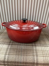 Le Creuset Classic Rot Emailliert No 35 Gusseisen Oval Bräter Top Zustand
