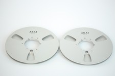 1 Paar (2 Stück) original AKAI Leerspule empty Reel 26,5cm - silver - NAB RARE