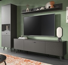 Wohnwand in grau matt